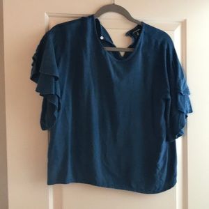 Denim short length shirt